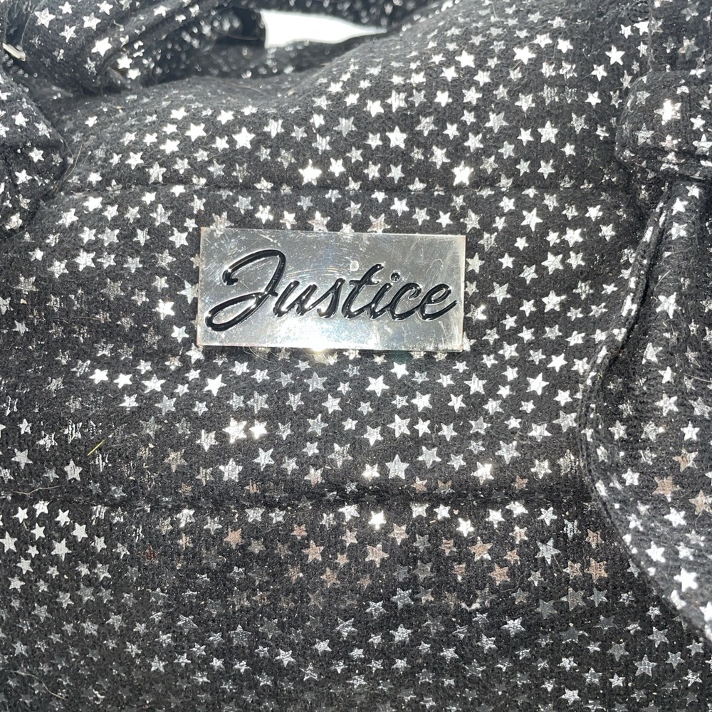 Justice Black With Shinny Silver Stars‎ Duffle Bag